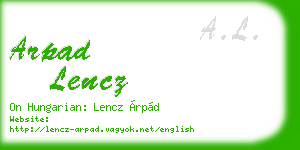 arpad lencz business card